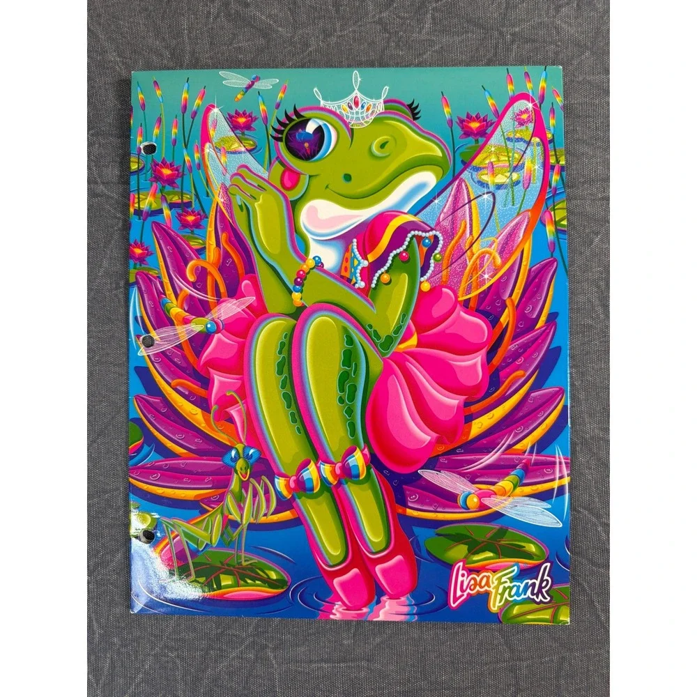 Lisa Frank Folder Frog Princess Trends Ballerina 2-Pocket 3-Hole Punched Multi